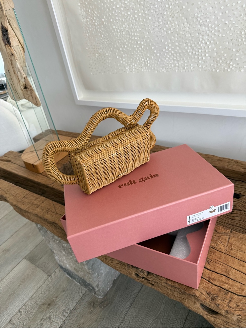 CULT GAIA Woven Rattan Handbag - Natural Tan - Picture 8 of 17